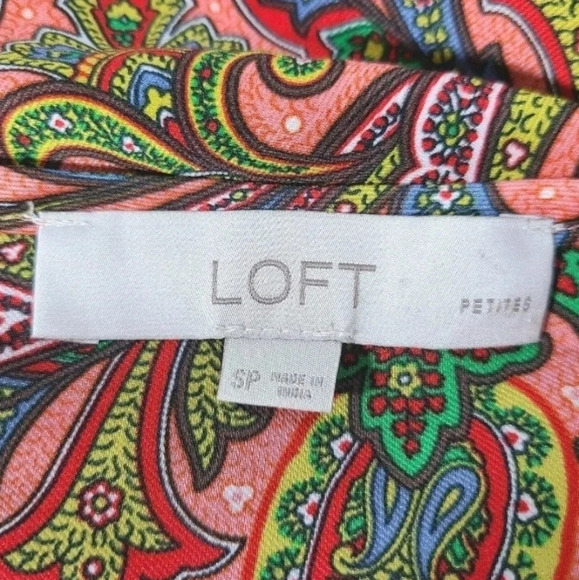 Loft Border Paisley Satin Tunic Shift Dress - Picture 6 of 6